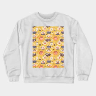 Tea time japanese relax yellow Crewneck Sweatshirt